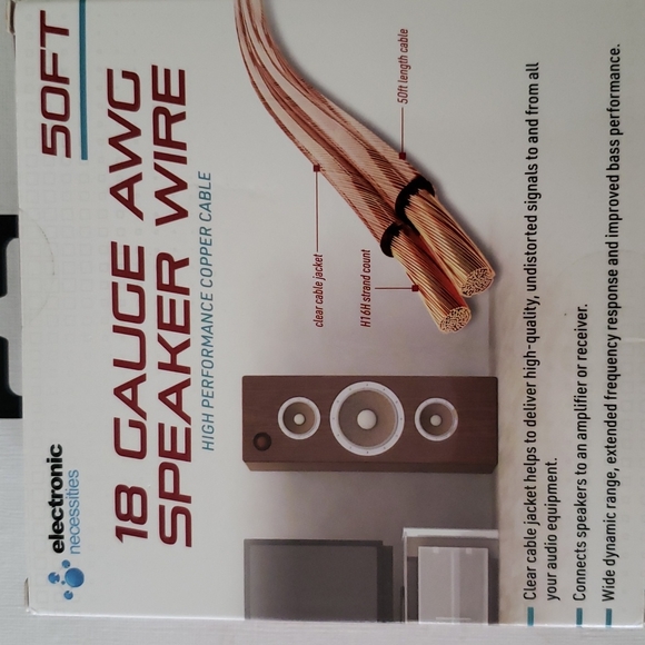 ELECTRONIC NECESSITIES 18 GAUGE SPEAKER WIRE 2-50 FT. ROLLS 1 - Picture 3 of 8